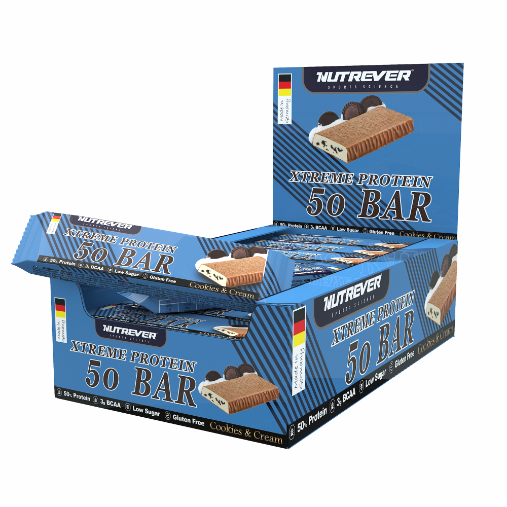 Nutrever	PROTEİN BAR	Xtreme Protein 50 Bar Cookies&Cream 50g 24 adet